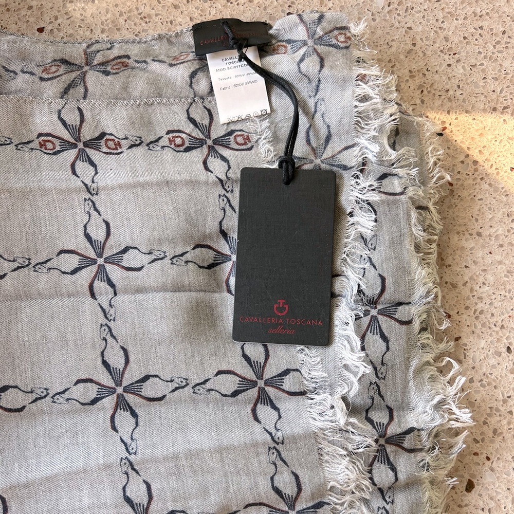 NWT Cavalleria Toscana "Four Horses" Equestrian Scarf